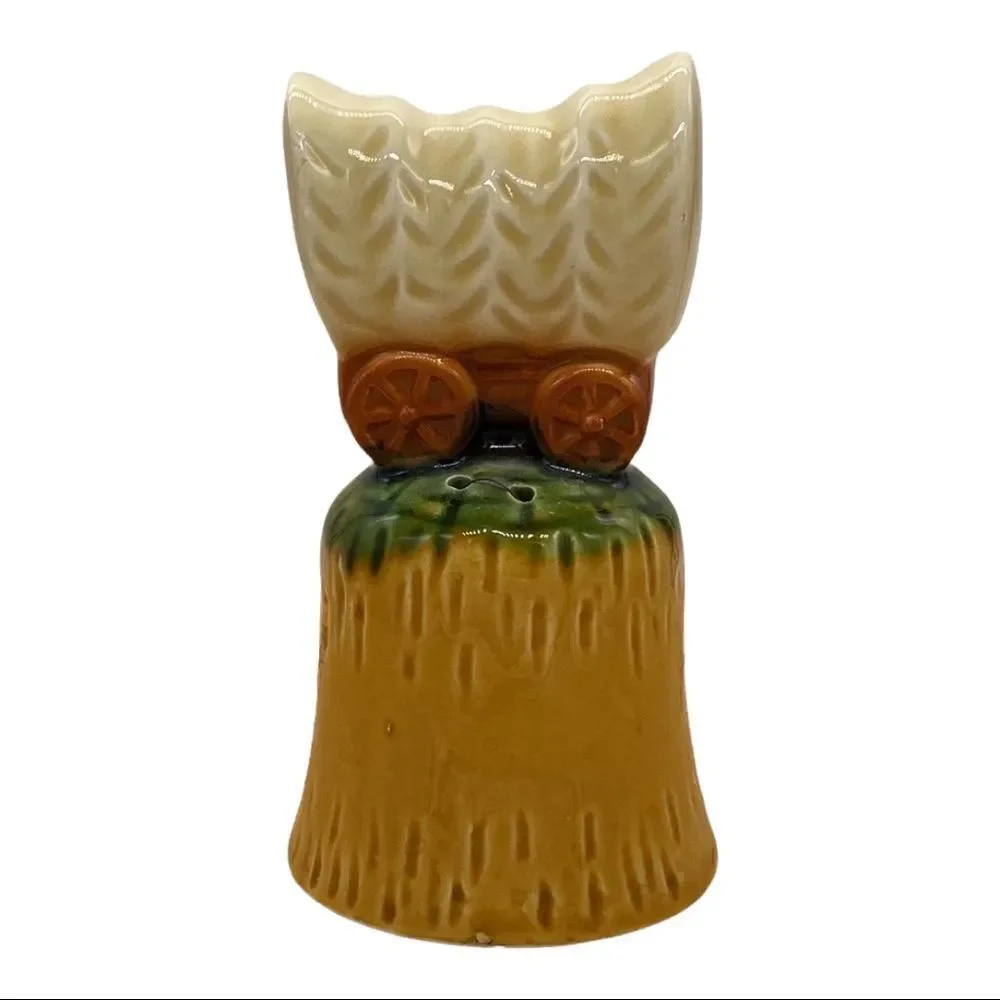 Vintage Ceramic Utah Conestoga Wagon Bell Kitsch